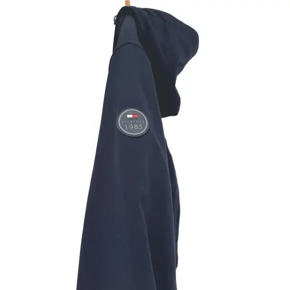 Tommy Hilfiger Navy Blue Softshelll Hooded Bomber Jacket Nautical Sailor Classic - Picture 4 of 10